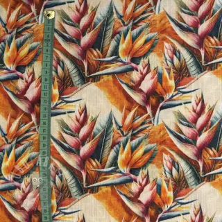 Viscose met linnen Marigold design A digital print