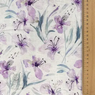 Viscose met linnen Natural Lin Laurel purple digital print