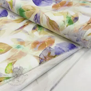 Katoenen stof SATIN Hawaii yellow digital print