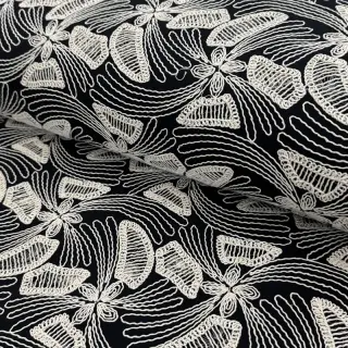 Bavlnená látka EMBROIDERY Amia black