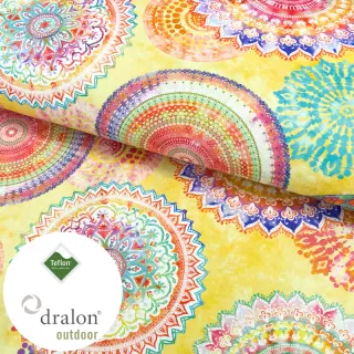 Dekoračná látka s teflonovou úpravou MANDALA WATERCOLOUR YELLOW