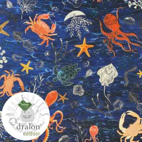 Decoratiestof met teflonbehandeling SEA LIFE ANIMALS