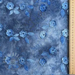 Katoenen stof TIE DYE EMBROIDERY Poppy design L