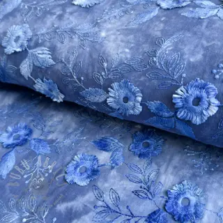 Katoenen stof TIE DYE EMBROIDERY Poppy design L