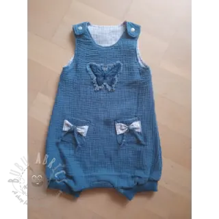 Dubbelgaas/mousseline indigo ORGANIC
