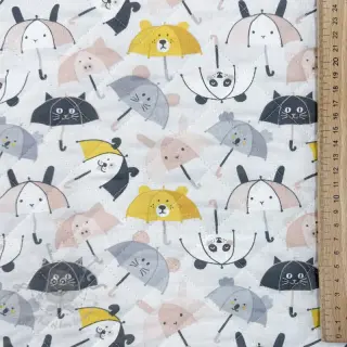 Katoenen stof QUILTING Parapluie perle