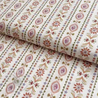 Katoenen stof Motif stripe off white digital print