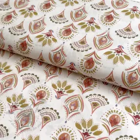 Katoenen stof Motif off white digital print