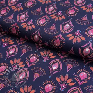 Katoenen stof Motif navy digital print