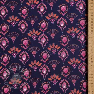 Katoenen stof Motif navy digital print