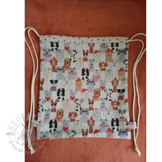 Decoratiestof Linenlook Dog Dress Up