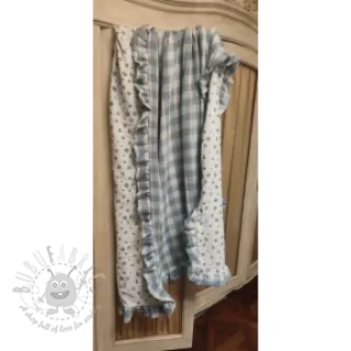 Dubbelgaas/mousseline Double sided CHECKS MINI green