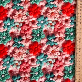 Viskóza RAYON POPLIN Knitted design D digital print