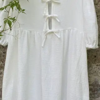 Dubbelgaas/mousseline ecru ORGANIC