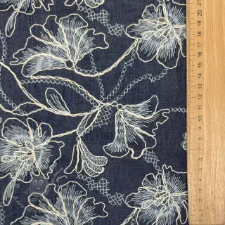 Katoenen stof JEANS EMBROIDERY Lisa design A