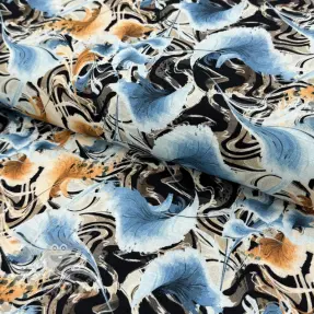 Viscose met linnen Paint chaos design A digital print