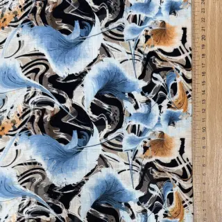 Viscose met linnen Paint chaos design En digital print