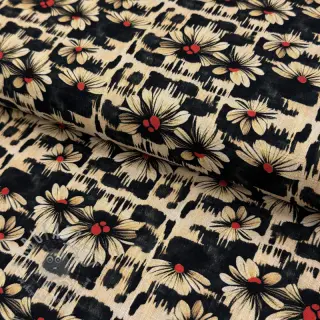 Viscose met linnen Daisy design B digital print