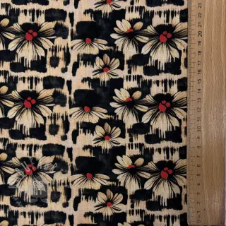 Viscose met linnen Daisy design B digital print