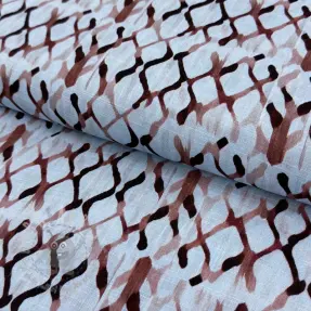 Viscose met linnen Ivy Diamonds design A digital print
