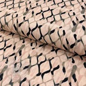 Viscose met linnen Ivy Diamonds design B digital print