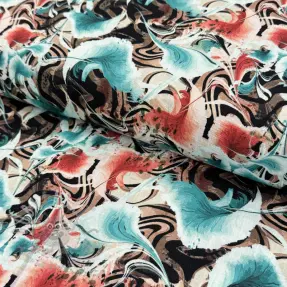Viscose met linnen Paint chaos design B digital print