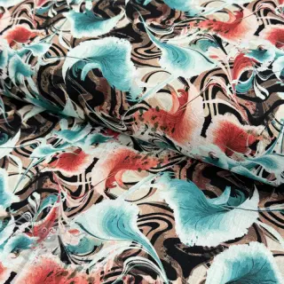 Viscose met linnen Paint chaos design B digital print
