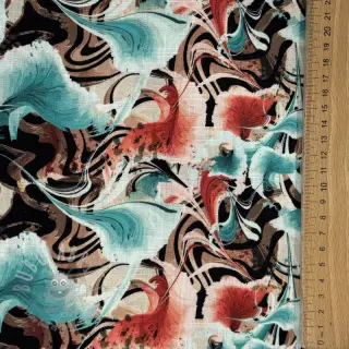 Viscose met linnen Paint chaos design B digital print