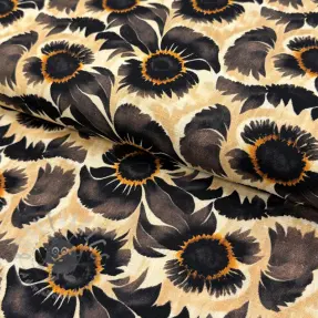 Viscose met linnen Sunlower design A digital print