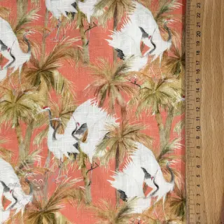 Viscose met linnen Crane bird design B digital print