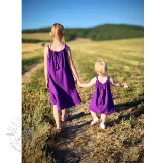 Dubbelgaas/mousseline violet