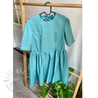 Katoenen popeline cyan