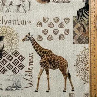 Decoratiestof Linenlook Wildlife Safari Trip digital print