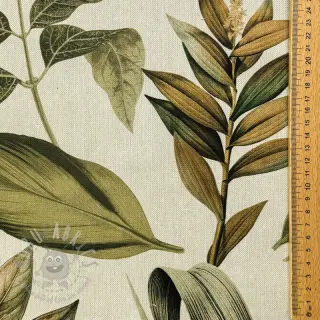 Decoratiestof Linenlook Botanic Bold Leaf digital print