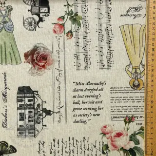Decoratiestof Linenlook Regal Newspaper digital print