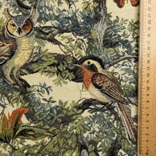 Dekoračná látka GOBELIN PREMIUM Bird Heritage Forest