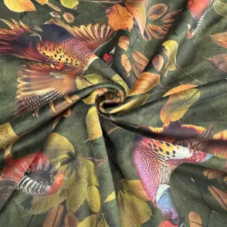 Decoratiestof VELVET Pheasant Forest Leaf