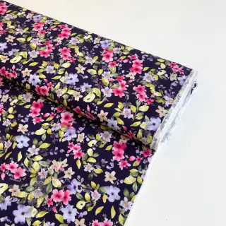 Viscose RADIANCE Flower Uma navy digital print
