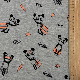 Tricot NEON Super heroes light grey melange