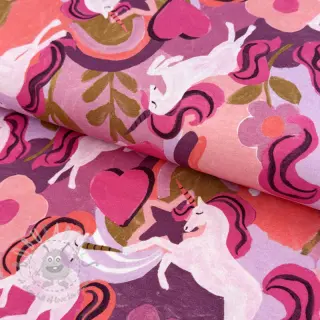 Tricot Unicorns mauve digital print