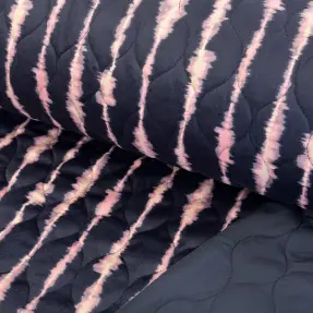 Prešívaná látka VELVET Stripes navy