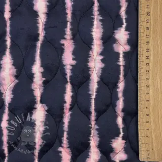 Gewatteerde stof VELVET Stripes navy