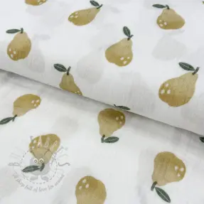 Dubbelgaas/mousseline Pears design B digital print