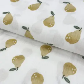 Dvojitá gázovina/mušelín Pears design B digital print