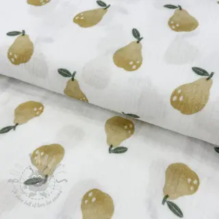 Dubbelgaas/mousseline Pears design B digital print