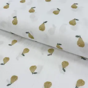 Dvojitá gázovina/mušelín Pears design A digital print