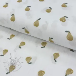 Dubbelgaas/mousseline Pears design En digital print