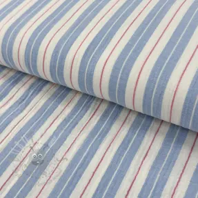 Dubbelgaas/mousseline YARN DYED Line blue
