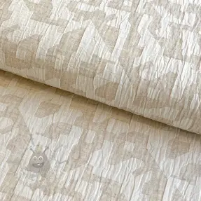 Katoenen stof met linnen JACQUARD Abstarct natural