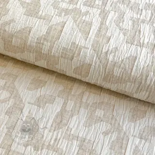 Katoenen stof met linnen JACQUARD Abstarct natural